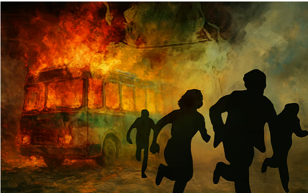 ঢাকা ও ঢাকার বাইরে পাঁচটি যানবাহনে আগুন